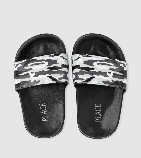 The Children's Place Beachwear Edit - Black Slides