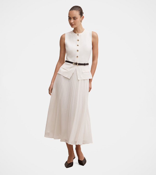 Forever New  Party Dresses - Cream Midi Dresses