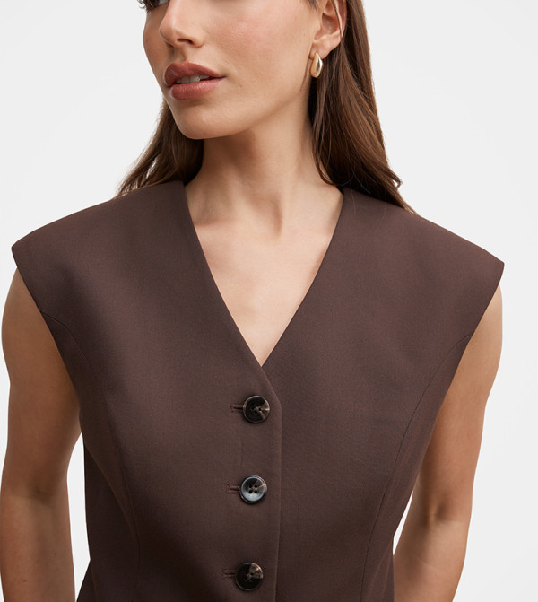 Forever New  Waistcoats - Brown Waistcoats