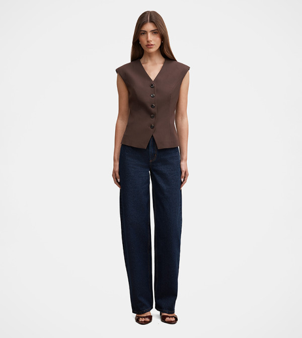 Forever New  Waistcoats - Brown Waistcoats