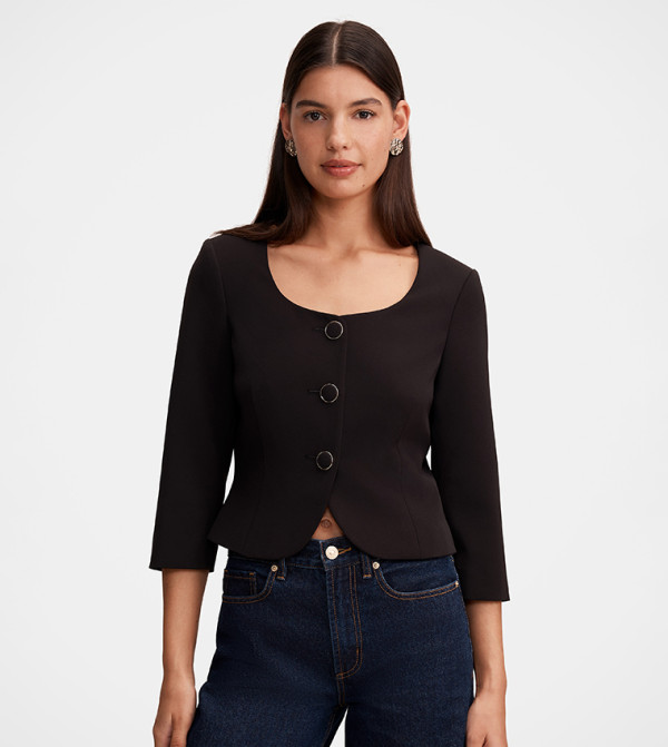 فوريفر نيو توبات قصيرة - أسود Cropped Tops