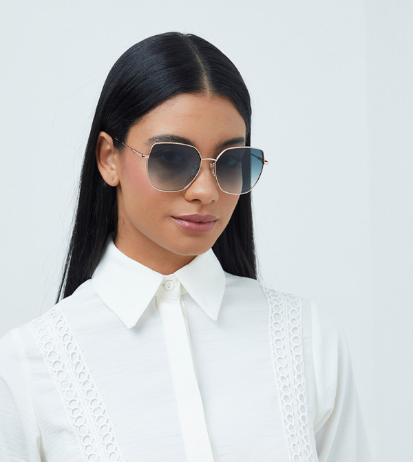 30 سندايز  مربعة - ذهبي Square Sunglasses