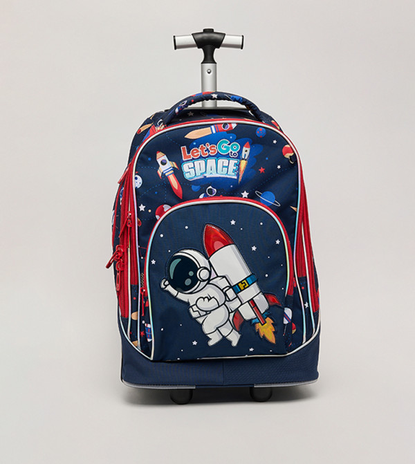 R&B  School Bags - Blue Trolley Backpack Set