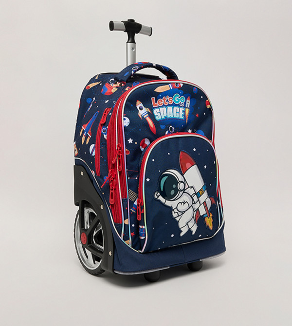 R&B  School Bags - Blue Trolley Backpack Set
