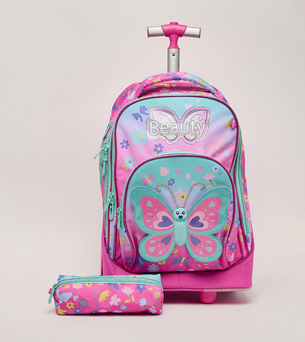 R&B  Trolley Backpack Set - Pink Trolley Backpack Set