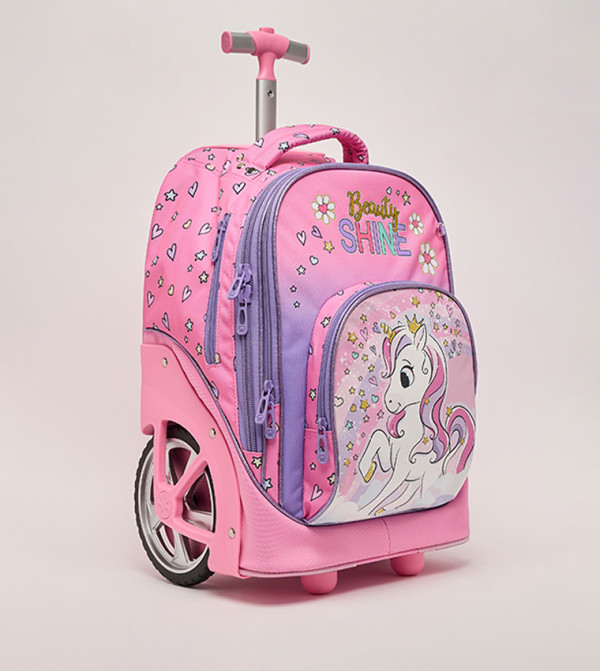 R&B  Trolley Backpack Set - Pink Trolley Backpack Set