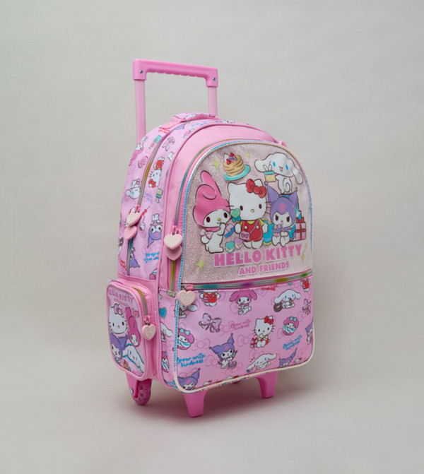 أر آند بي  back-to-school-ready - وردي حقيبة ظهر بعجلات