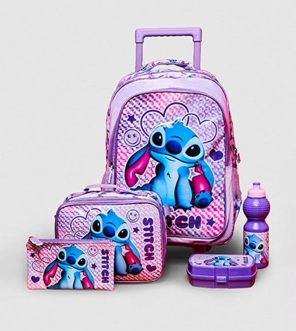 R&B  back-to-school-ready - Purple Trolley Backpack Set