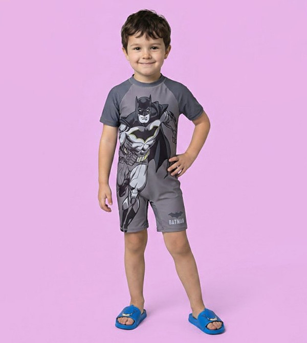 R&B  Legged Swimsuit - Grey Legged Swimsuit