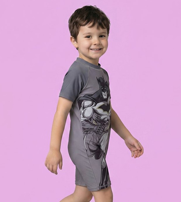 R&B  Legged Swimsuit - Grey Legged Swimsuit