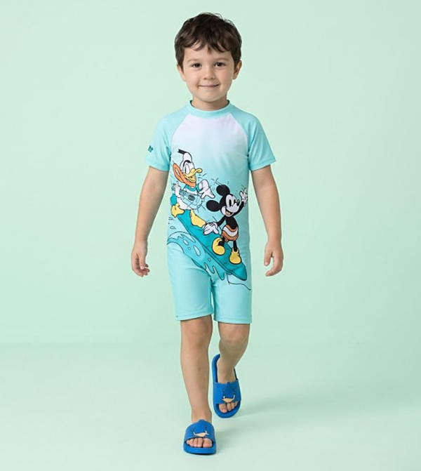 R&B  Legged Swimsuit - Blue Legged Swimsuit