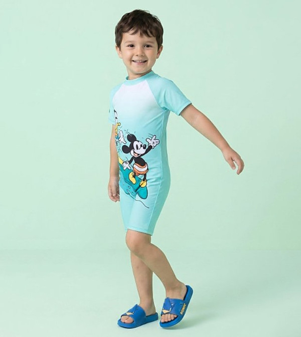 R&B  Legged Swimsuit - Blue Legged Swimsuit