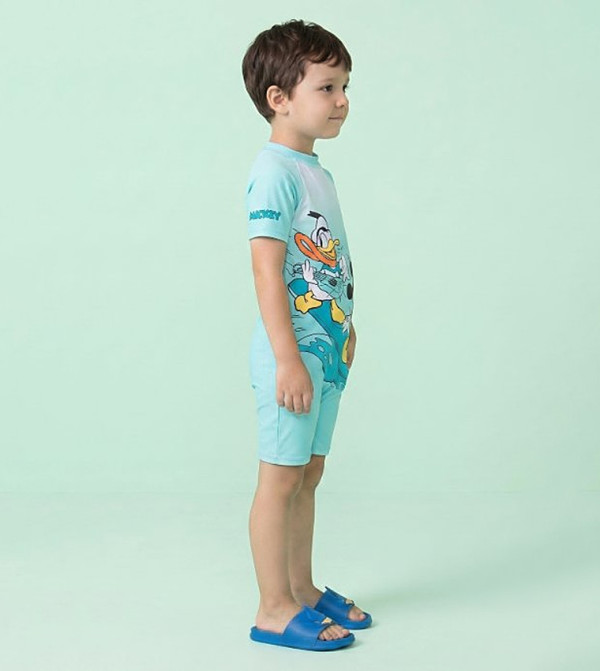 R&B  Legged Swimsuit - Blue Legged Swimsuit