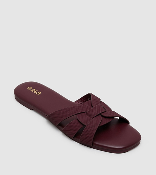 R&B R&B - Wine Flat Sandals