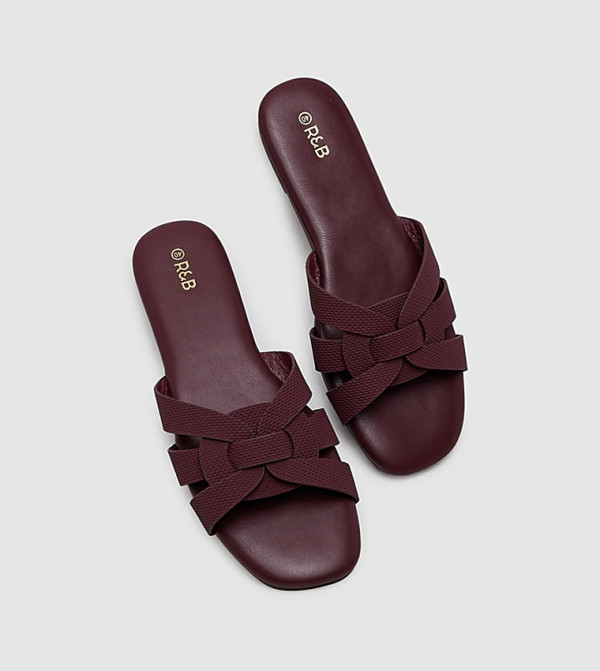R&B R&B - Wine Flat Sandals