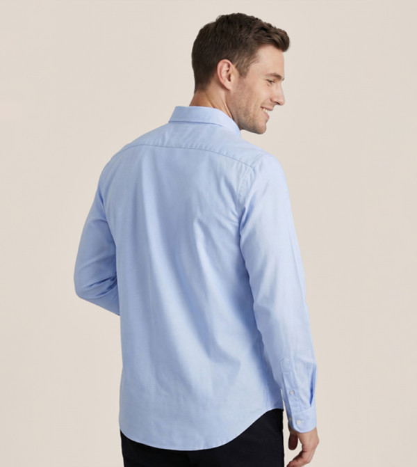 R&B  Casual Shirts - Blue Long Sleeves