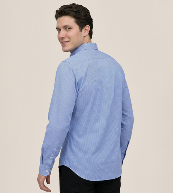 R&B  Casual Shirts - Blue Long Sleeves