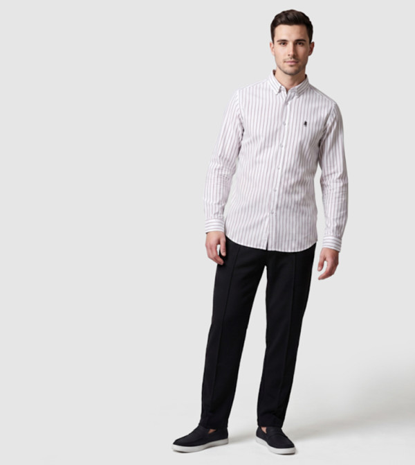 R&B  Casual Shirts - White Long Sleeves