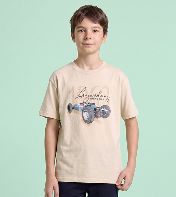R&B Topwear - Beige T-Shirts