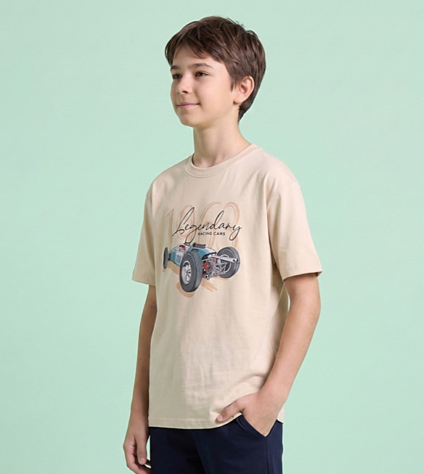 R&B Topwear - Beige T-Shirts