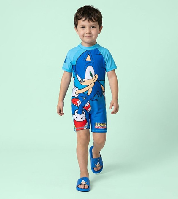R&B  Legged Swimsuit - Blue Legged Swimsuit