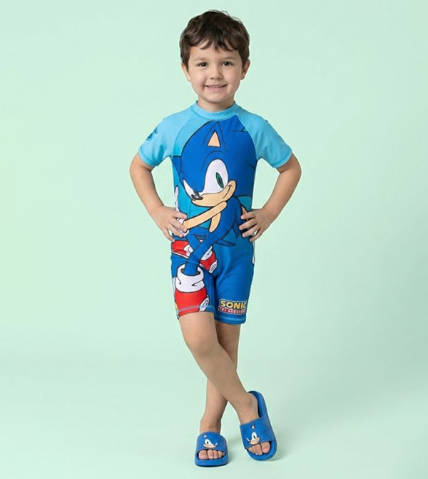 R&B  Legged Swimsuit - Blue Legged Swimsuit