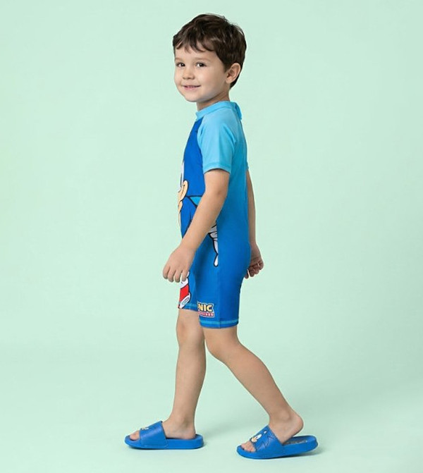 R&B  Legged Swimsuit - Blue Legged Swimsuit