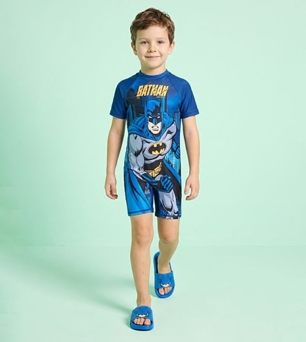 R&B  Swim Wear - Blue Legged Swimsuit