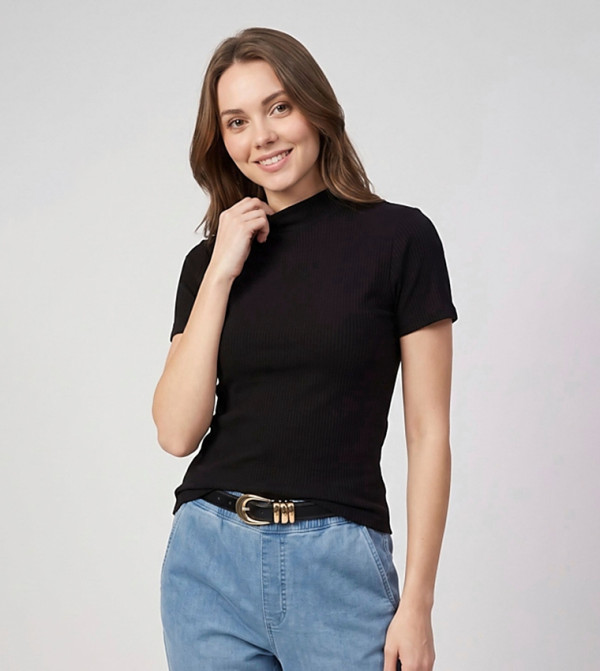 أر آند بي  توبات كاجوال  - أسود Casual Tops