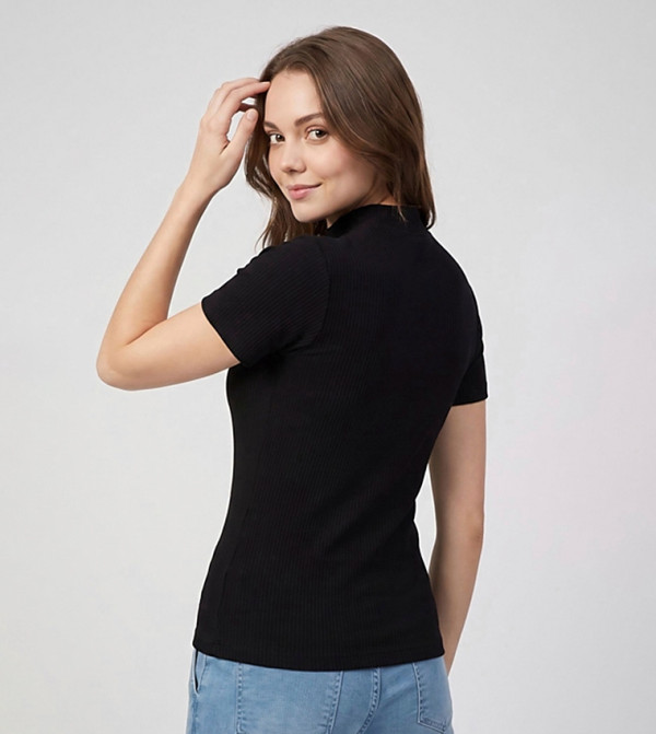 أر آند بي  توبات كاجوال  - أسود Casual Tops