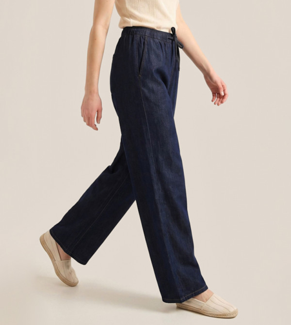 R&B Wide Leg Jeans - Navy Wide Leg Jeans