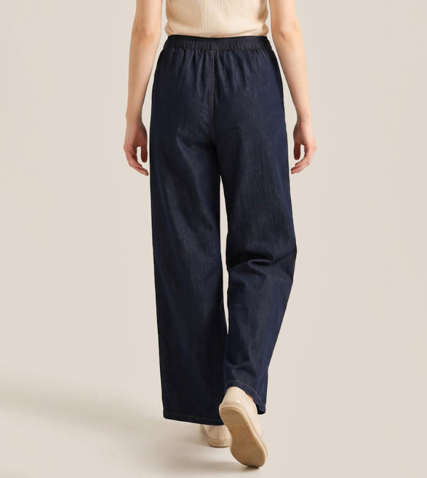 R&B Wide Leg Jeans - Navy Wide Leg Jeans