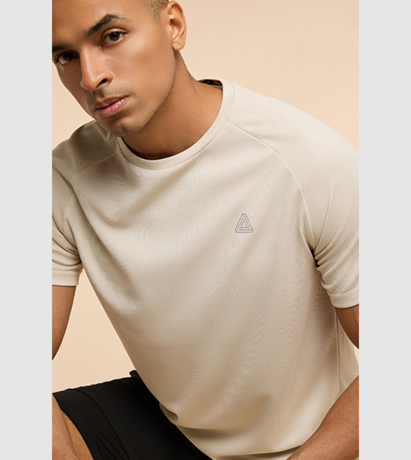 R&B  T-Shirts & Vests - Beige T-Shirts & Vests