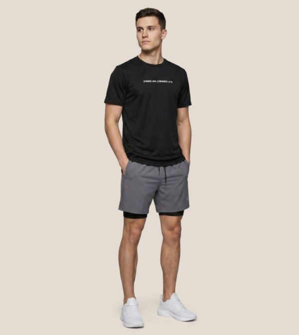 أر آند بي  ملابس رياضة - أسود T-Shirts & Vests