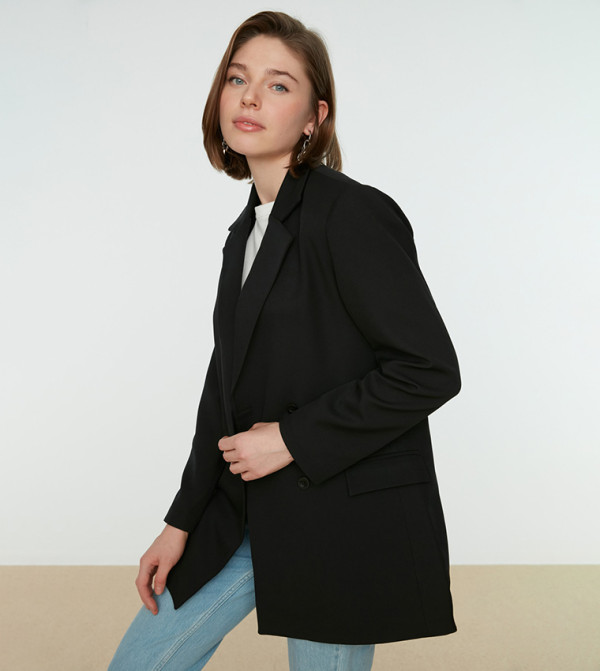 ترينديول ترينديول - أسود Biker & Bomber Jacket