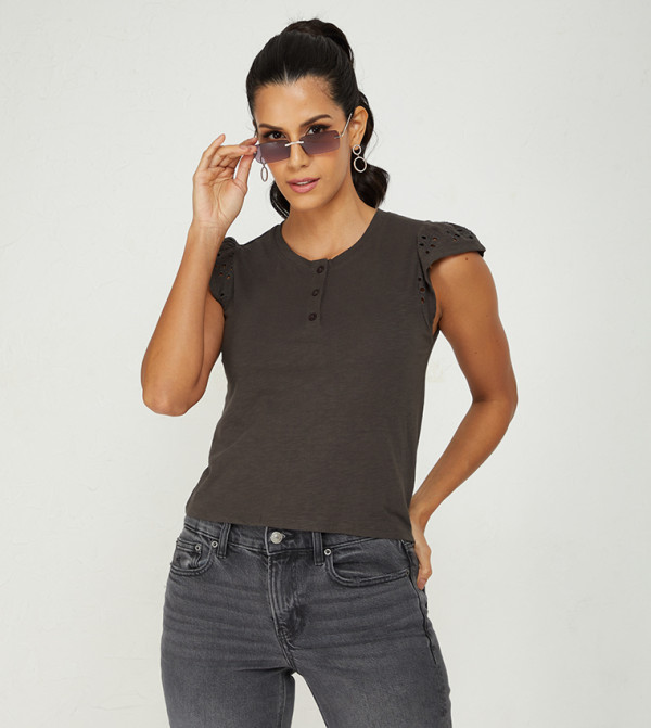 American Eagle Tops - Grey Casual Tops