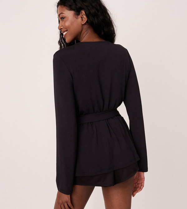 La Vie en Rose  Clothing - Black Sleep Tops & Tees
