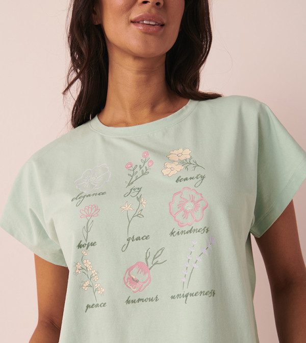 La Vie en Rose  Clothing - Green Sleep Tops & Tees