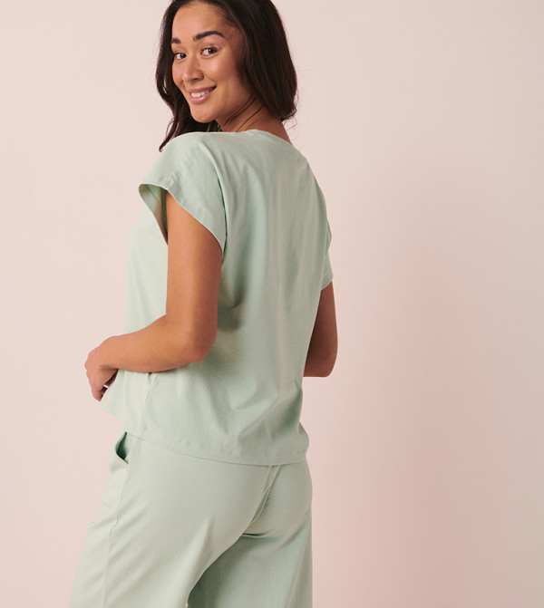 La Vie en Rose  Clothing - Green Sleep Tops & Tees