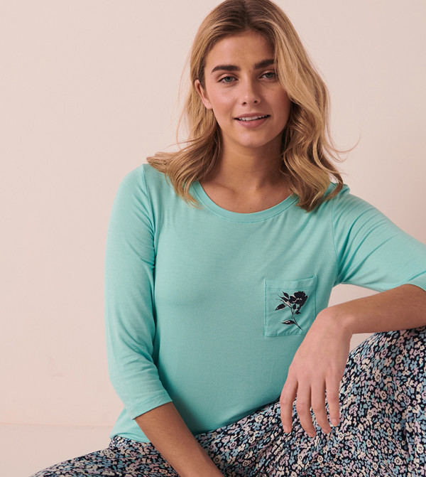 La Vie en Rose  Clothing - Blue Sleep Tops & Tees