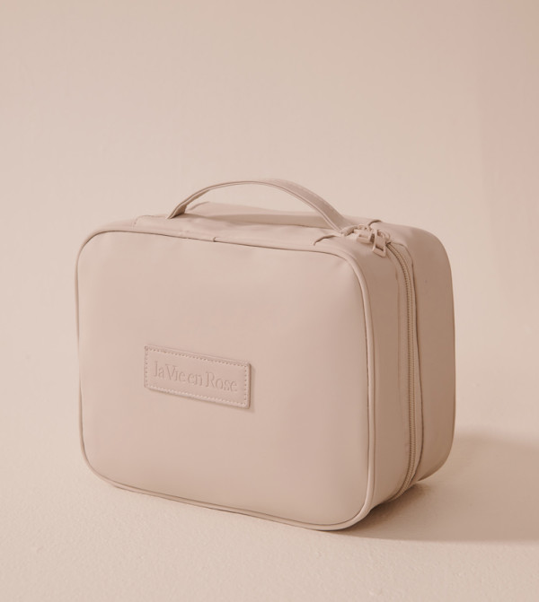 La Vie en Rose  Cosmetic Bags - Beige Cosmetic Organizers
