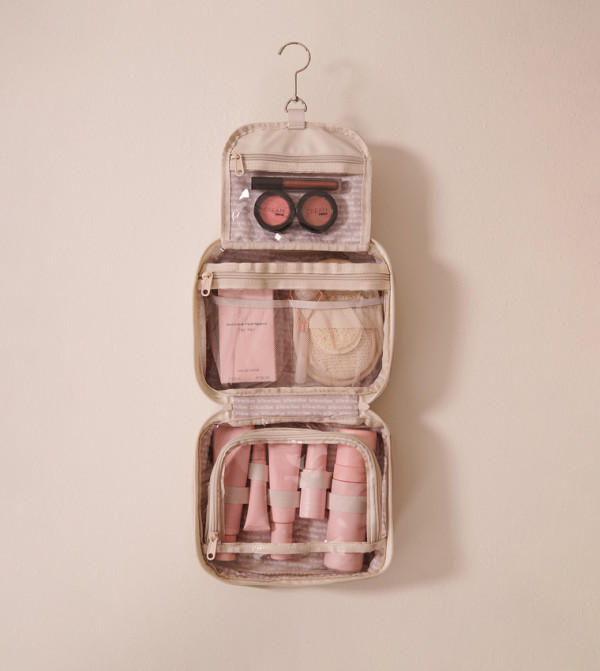 La Vie en Rose  Cosmetic Bags - Beige Cosmetic Organizers