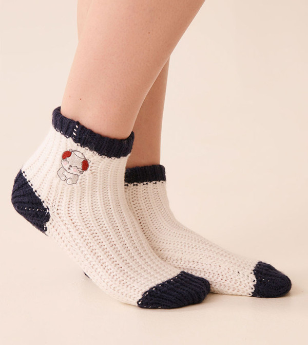La Vie en Rose  Ankle Length Socks - White Ankle Length Socks