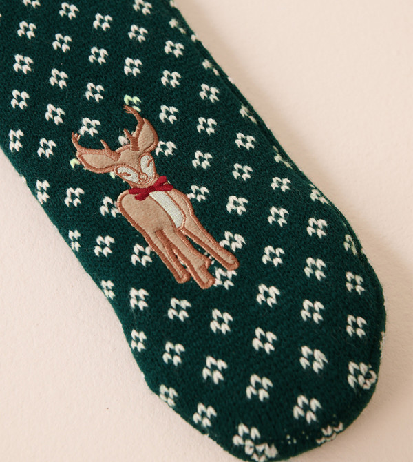 La Vie en Rose  Calf Length Socks - Green Calf Length Socks