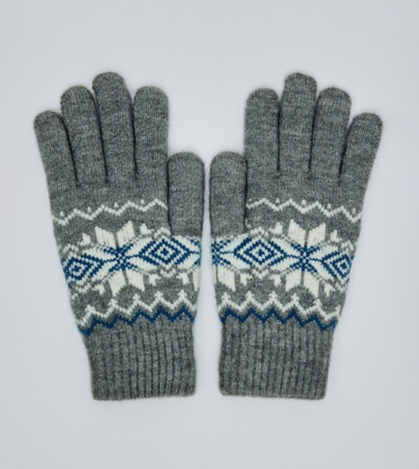 R&B  Gloves - Grey Knit