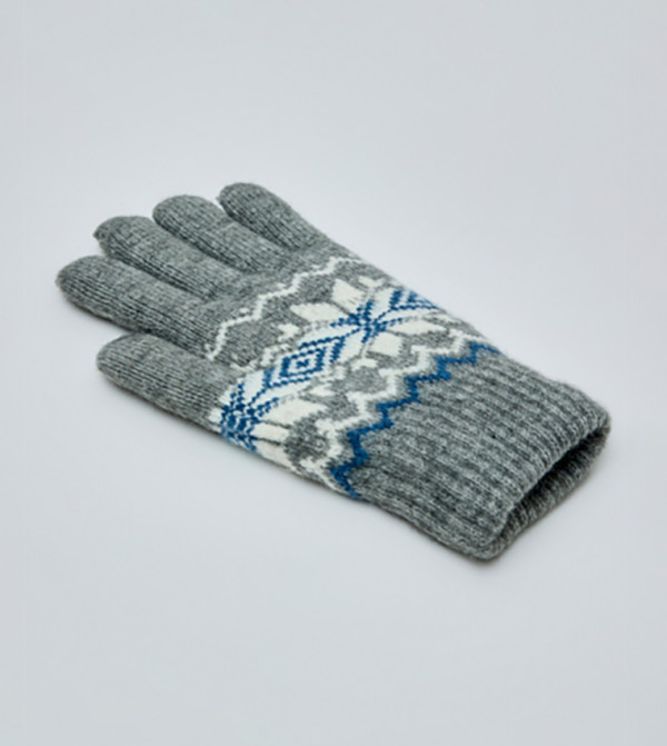 R&B  Gloves - Grey Knit