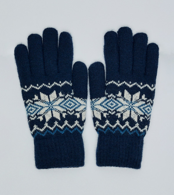 R&B  Gloves - Navy Knit