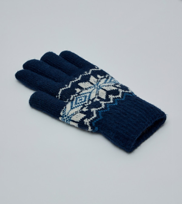 R&B  Gloves - Navy Knit