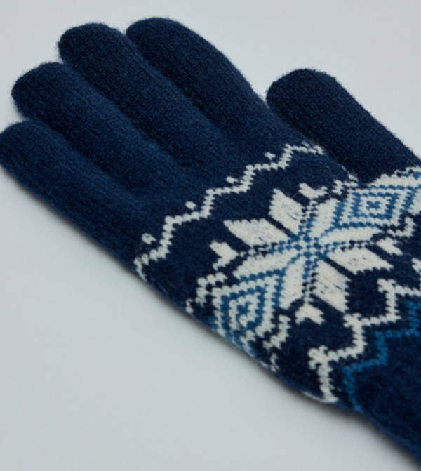 R&B  Gloves - Navy Knit