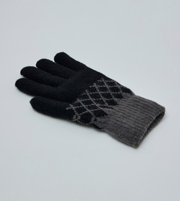 أر آند بي  قفازات - أسود Knit